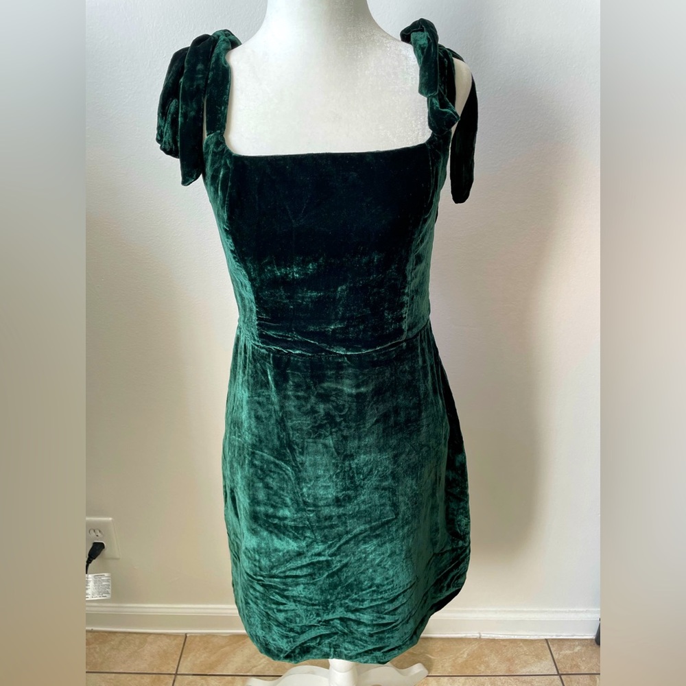 NWOT House Of Harlow 1960 Emerald Green Velvet Mini Dress Size S